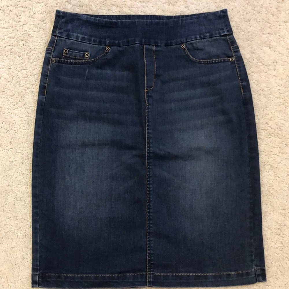 Pull On Denim Skirt